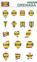 Grenada Flagge Sammlung. groß einstellen zum Design. vektor