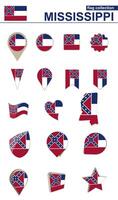Mississippi Flagge Sammlung. groß einstellen zum Design. vektor