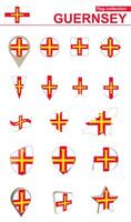 Guernsey Flagge Sammlung. groß einstellen zum Design. vektor