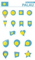 Palau Flagge Sammlung. groß einstellen zum Design. vektor