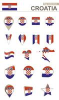 kroatien flagga samling. stor uppsättning för design. vektor