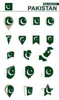 Pakistan Flagge Sammlung. groß einstellen zum Design. vektor