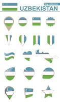 Usbekistan Flagge Sammlung. groß einstellen zum Design. vektor
