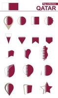 qatar flagga samling. stor uppsättning för design. vektor