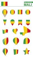 Mali Flagge Sammlung. groß einstellen zum Design. vektor