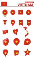 vietnam flagga samling. stor uppsättning för design. vektor