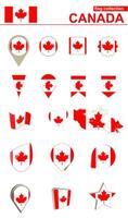 kanada flagga samling. stor uppsättning för design. vektor