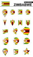 zimbabwe flagga samling. stor uppsättning för design. vektor