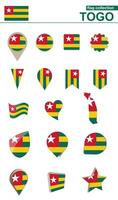 Togo flagga samling. stor uppsättning för design. vektor