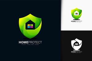 Home Protect Logo-Design mit Farbverlauf vektor