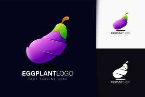 aubergine logotyp design med gradient vektor