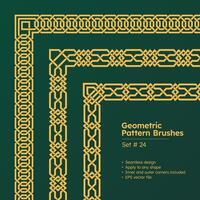 uppsättning av geometrisk mönster borstar och skön grekisk gränser design vektor