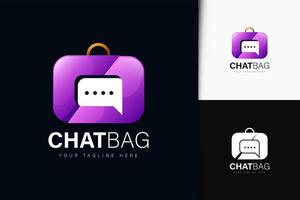 Chat-Bag-Logo-Design mit Farbverlauf vektor