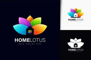 Home Lotus Logo Design mit Farbverlauf vektor