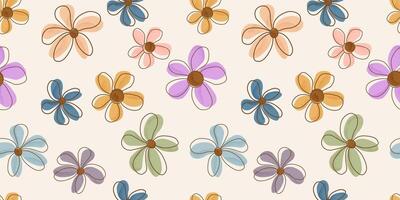 Aquarell Blumen- nahtlos Muster Design mit Blütenblätter rahmen. es können Sein benutzt zum Verpackung Papier, Geschenk Verpackung, Textilien, usw. vektor