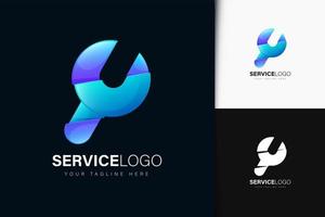 Service-Logo-Design mit Farbverlauf vektor