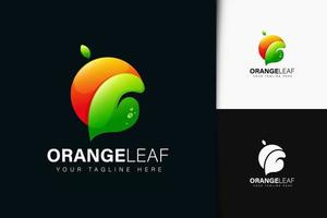 orange löv logotyp design med gradient vektor