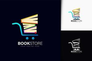 bokhandel logotyp design med gradient vektor