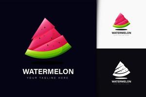 vattenmelon logotyp design med gradient vektor