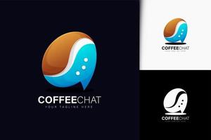 kaffechatt-logotypdesign med gradient vektor