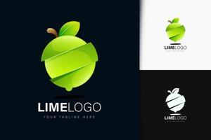 Limetten-Logo-Design mit Farbverlauf vektor