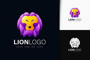 lejon logotyp design med lutning vektor