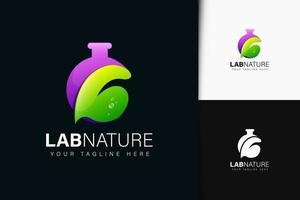lab natur logotyp design med gradient vektor