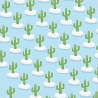 vektor illustration av kaktus på moln mönster och blå färger bakgrund.