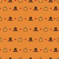 süße, nahtlose Country-Herbstmuster für Tapeten und Wandgestaltung mit Kürbissen und Hüten. vektor
