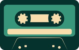 retro musik kassett med spela in av 80s disko. magnetisk audio tejp. illustration isolerat på vit bakgrund vektor