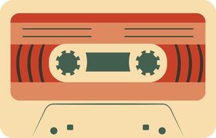 retro Musik- Kassette mit Aufzeichnung von 80er Jahre Disko. magnetisch Audio- Band. Illustration isoliert auf Weiß Hintergrund vektor