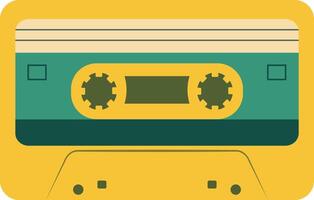retro musik kassett med spela in av 80s disko. magnetisk audio tejp. illustration isolerat på vit bakgrund vektor