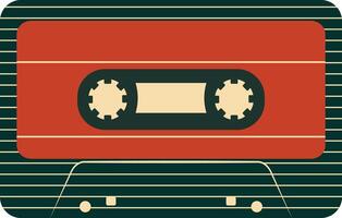 retro Musik- Kassette mit Aufzeichnung von 80er Jahre Disko. magnetisch Audio- Band. Illustration isoliert auf Weiß Hintergrund vektor