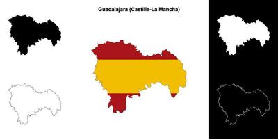 Guadalajara Provinz Gliederung Karte einstellen vektor