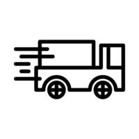 Lieferung LKW Symbol oder Logo Illustration Gliederung schwarz Stil vektor