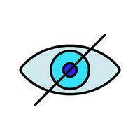 blindhet uppsättning ikon. öga korsade ut, visuell nedsättning, syn förlust, handikapp, syn, tillgänglighet, Stöd, sjukvård, medvetenhet, medicinsk skick, oberoende, hjälpa. vektor