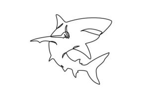 kontinuierlich aus Linie Kunst von schön ästhetisch Meer Fisch Kunst einer Linie Goldfisch Illustration vektor