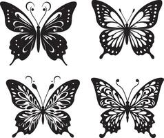 Schmetterling Silhouetten Sammlung, Illustration isoliert auf Weiß Hintergrund vektor