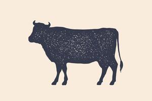 Rindfleisch, Kuh. Poster zum Metzgerei Fleisch Geschäft vektor