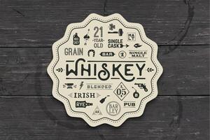Untersetzer zum Whiskey und Alkohol Getränk vektor