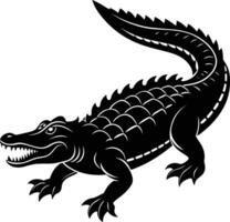 Krokodil Silhouette Illustration Design vektor