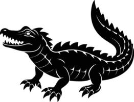 krokodil silhuett illustration design vektor