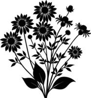 Wildblume Silhouette Illustration Design vektor