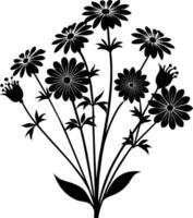 Wildblume Silhouette Illustration Design vektor