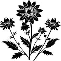 Wildblume Silhouette Illustration Design vektor