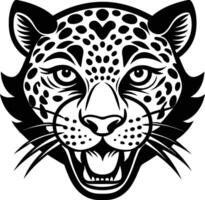 Leopard Kopf Maskottchen Design Silhouette Kunst vektor