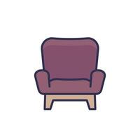 Stuhl Symbol mit Gliederung auf Weiß vektor