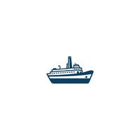 Logo oder Symbol von ein Kreuzfahrt Schiff Segeln im das Mitte von das Ozean vektor