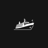 Logo oder Symbol von ein Kreuzfahrt Schiff Segeln im das Mitte von das Ozean vektor