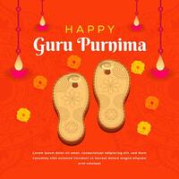 glücklich Guru Purnima Illustration im eben Design Stil vektor